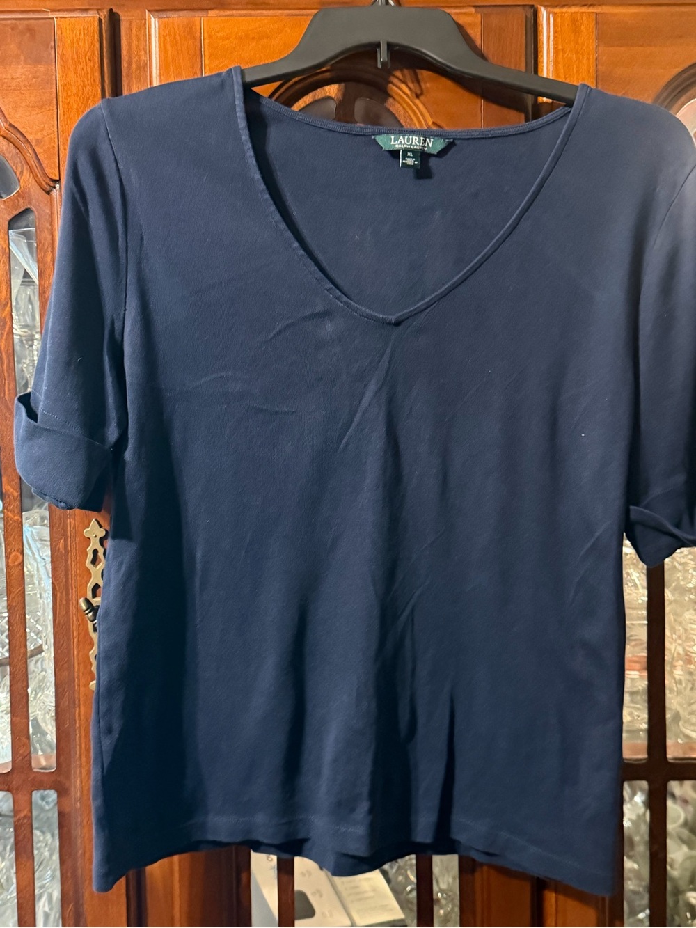 Ralph Lauren Navy V-Neck Short Sleeve Tee